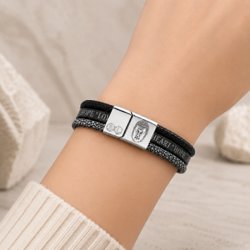 B&L armband met 3 banden en Buddha