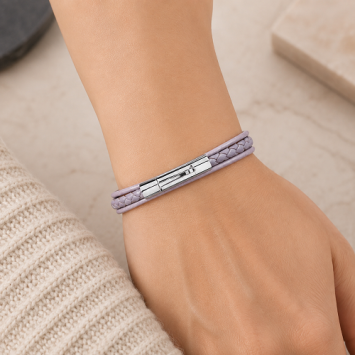 B&L Leren Armband Paars