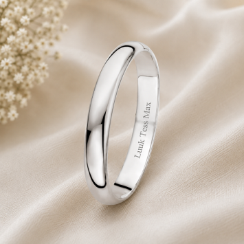 Bangle armband zilver ovaal 10mm