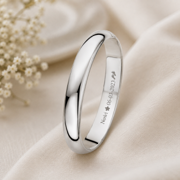 Bangle armband zilver ovaal 10mm