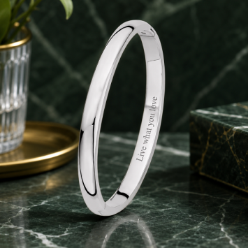 Bangle armband zilver ovaal 6mm