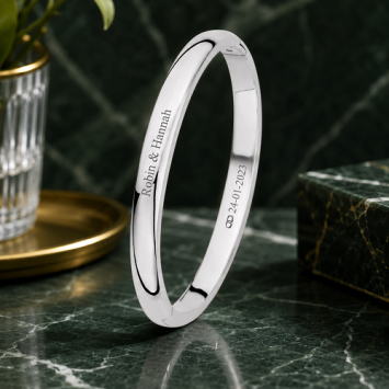 Bangle armband zilver ovaal 6mm