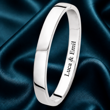 Bangle armband zilver ovaal 8mm