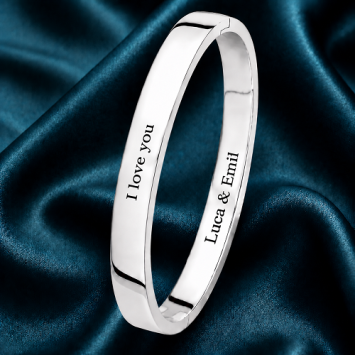 Bangle armband zilver ovaal 8mm