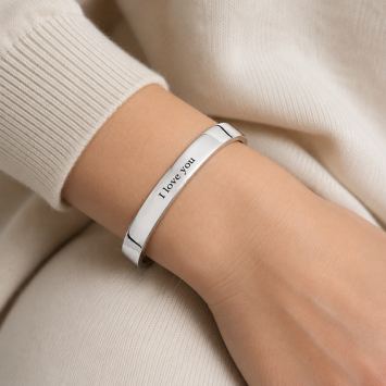 Bangle armband zilver ovaal 8mm