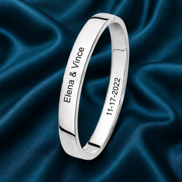 Bangle armband zilver vlak 8mm