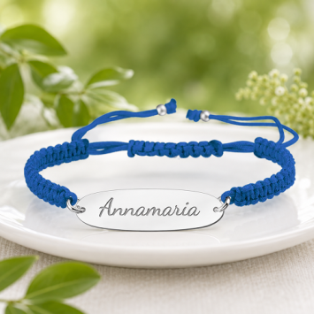 Blauw kinderarmbandje met naam