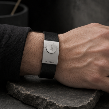 Dacaya armband Bulls Eye Magnus bruin met zilverkleurig slot