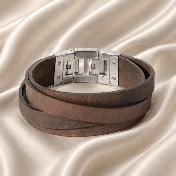 Dacaya armband cross roads bruin