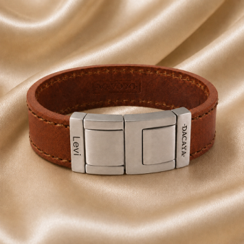 Dacaya armband Fat Chopper cognac bruin