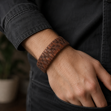 Dacaya armband mud max bruin