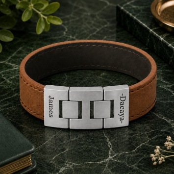 Dacaya armband rebel edge bruin