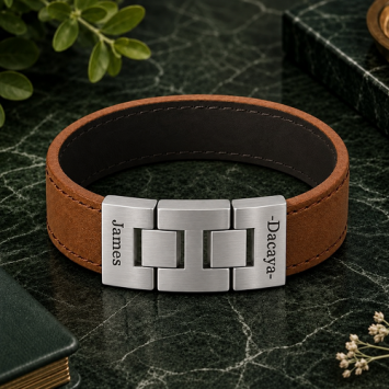 Dacaya armband rebel edge bruin