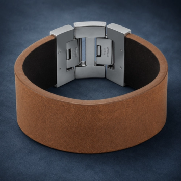 Dacaya armband rock edge bruin 28mm