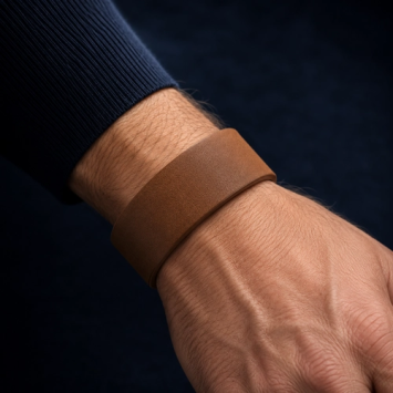Dacaya armband rock edge bruin 28mm
