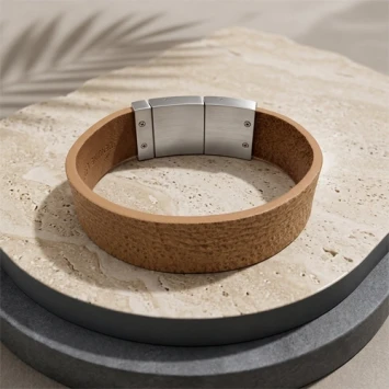 Dacaya armband rough side camel