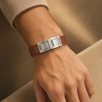 Dacaya armband rough side camel