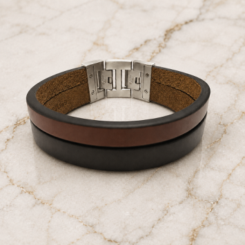 Dacaya armband Twin Cam bruin-tabacco