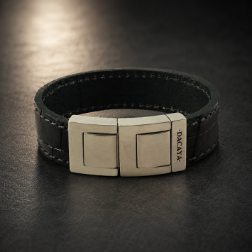Dacaya armband Maxtor Croco Blauw