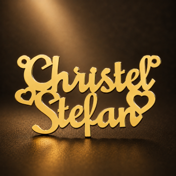 Dubbele naamketting goud Names4ever Christel-Stefan