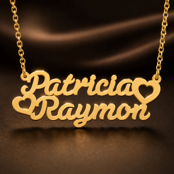 Dubbele naamketting goud Names4ever Patricia-Raymon