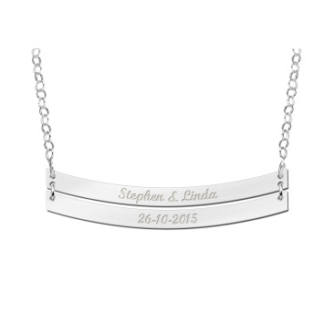 Dubbele naamketting zilver Names4ever Stephen-Linda