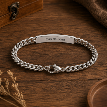 Edelstalen armband met vingerafdruk