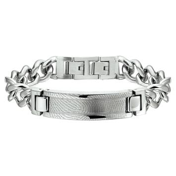 Edelstalen armband met vingerafdruk