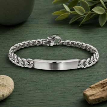 Edelstalen graveerarmband