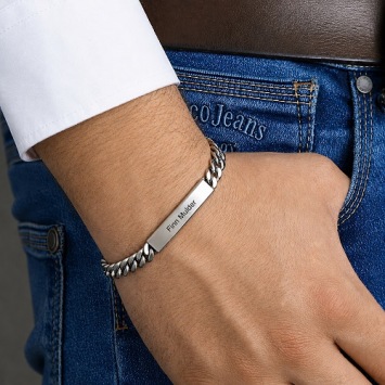 Edelstalen graveerarmband