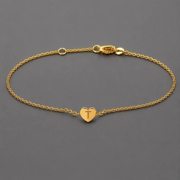 Geelgouden dames armbandje met hartje