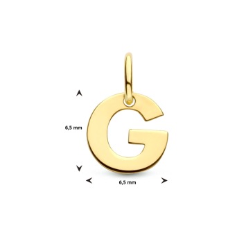 Geelgouen hanger letter G