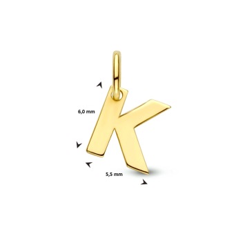 Geelgouden hanger letter K