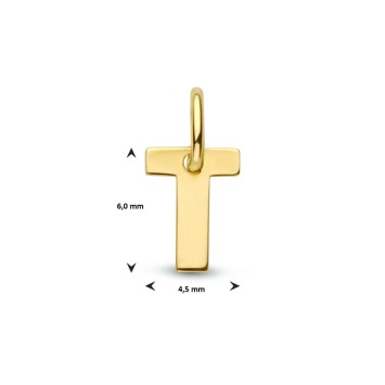 Geelgouden hanger letter T