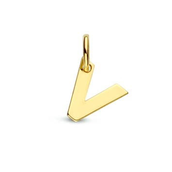 Geelgouden hanger letter V