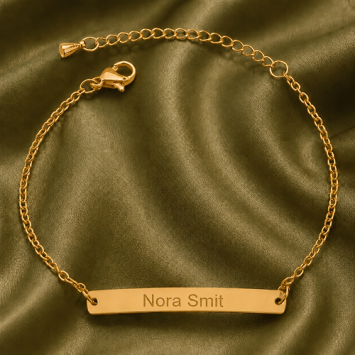 Goud stalen graveerarmband met jasseron band