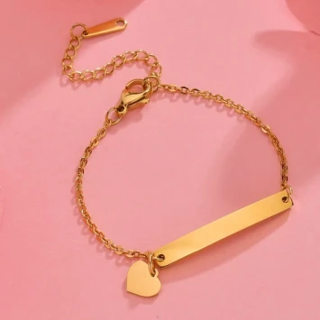 Goud stalen kinderarmbandje met hartje