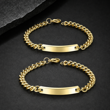 Goud stalen koppel armbanden set