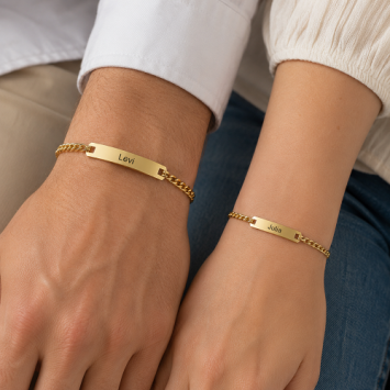 Goud stalen koppel armbanden set