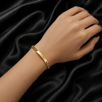 Goudkleurige stalen koppel armbanden voor stellen