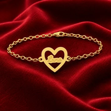 Gouden armband met hartje en gravure Names4ever