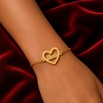Gouden armband met hartje en gravure Names4ever