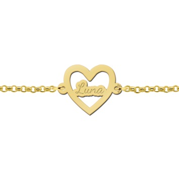 Gouden armband met hartje en gravure Names4ever
