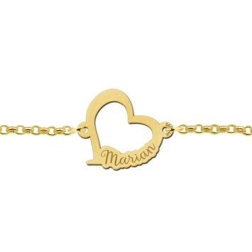 Gouden armband met hartje en naam Names4ever