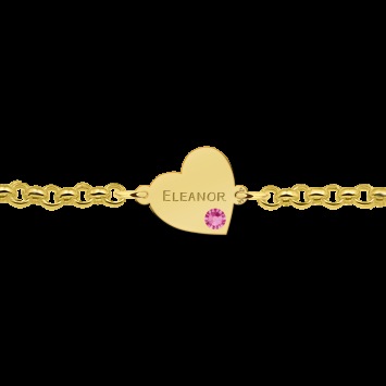 Gouden armband met hartje en steentje Names4ever