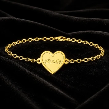 Gouden armband met hartje inclusief gravure
