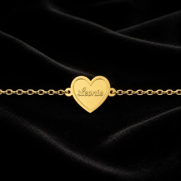 Gouden armband met hartje inclusief gravure Names4ever