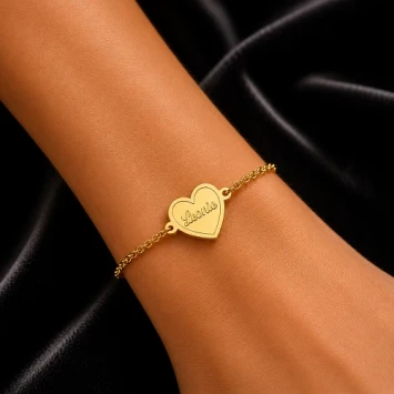 Gouden armband met hartje inclusief gravure Names4ever