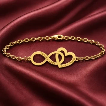 Gouden armband met infinity en hartje Names4ever