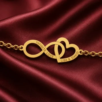 Gouden armband met infinity en hartje Names4ever